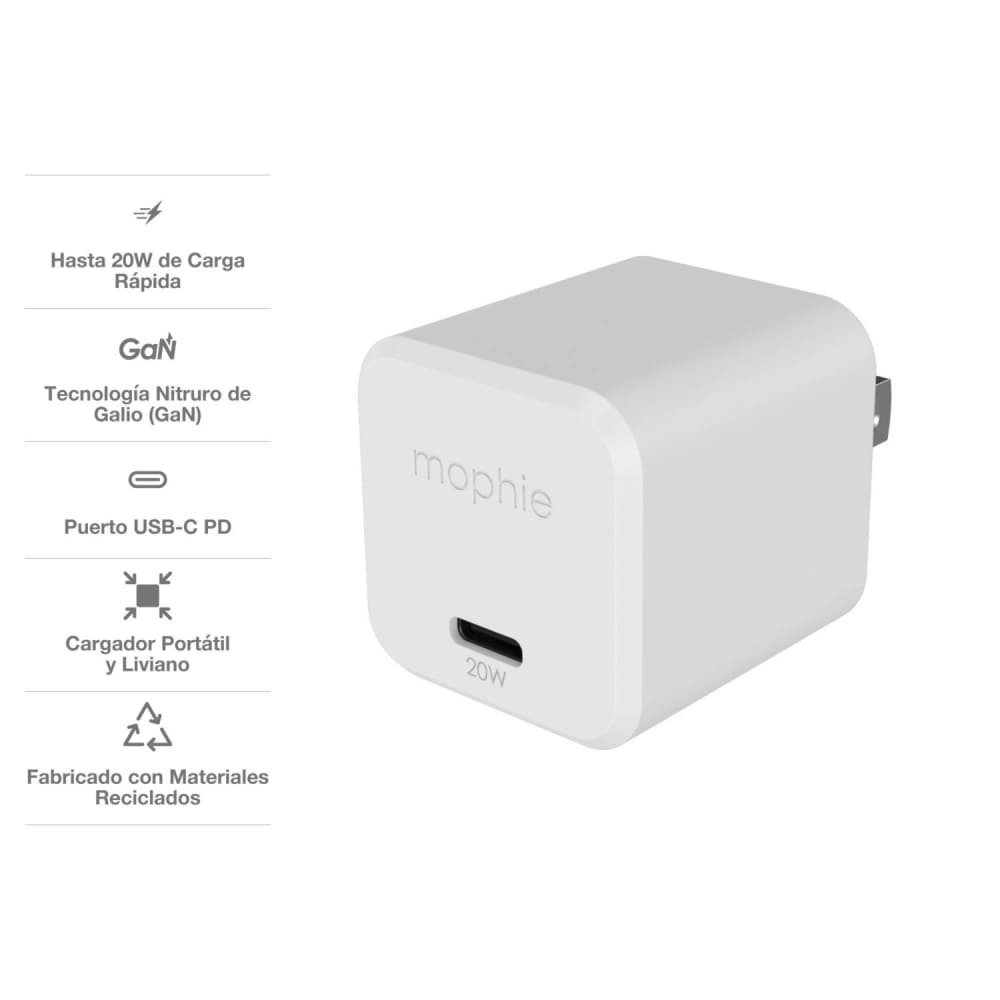 Mophie Cargador 20W USB-C PD Wall Charger