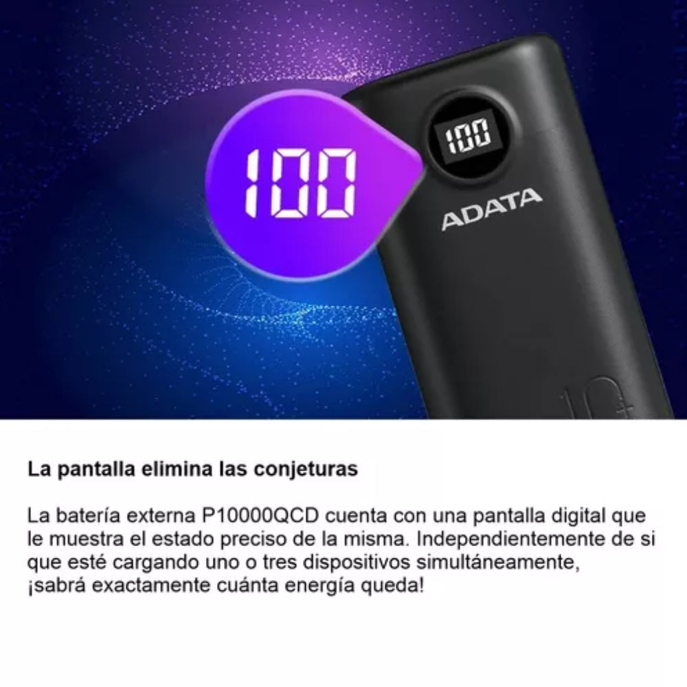 Adata P10000qcd Power Bank 10000mah Multi Carga Rápida USB-C