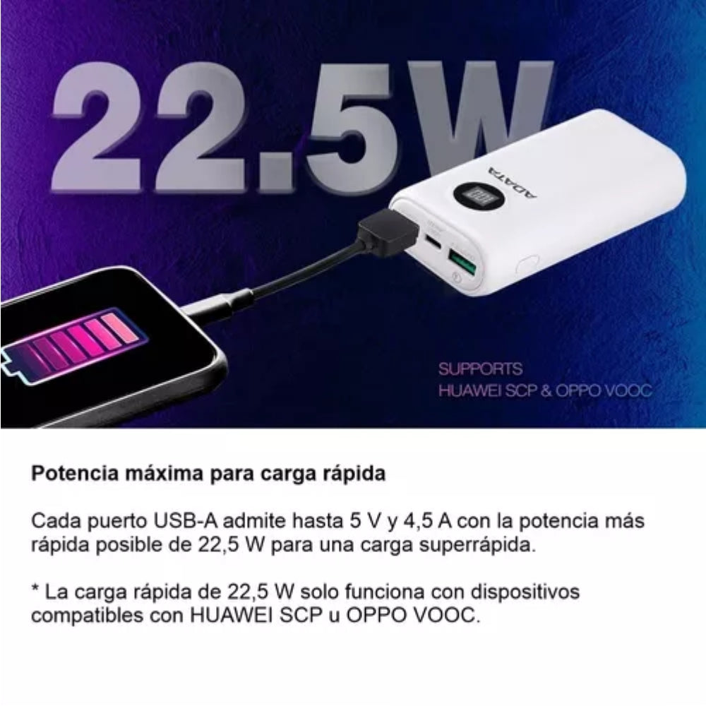 Adata P10000qcd Power Bank 10000mah Multi Carga Rápida USB-C